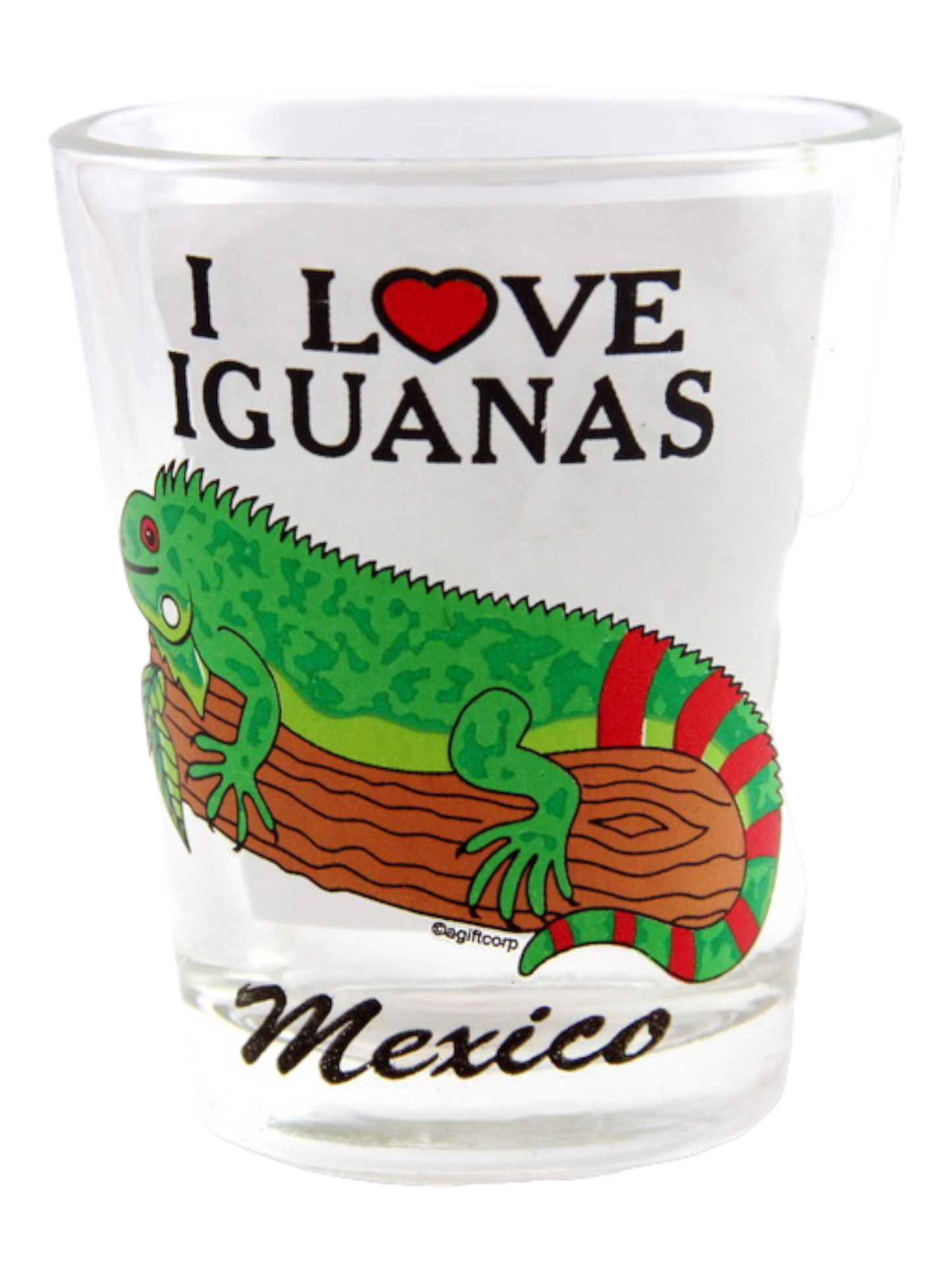 Mexico I Love Iguanas Shot Glass