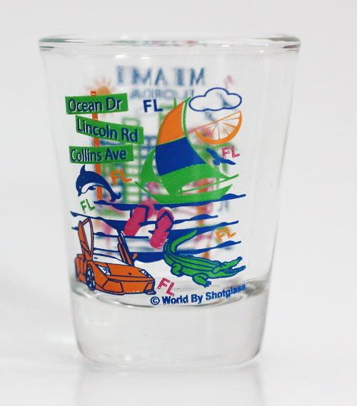 Miami Florida Attractions Collage Shot Glass