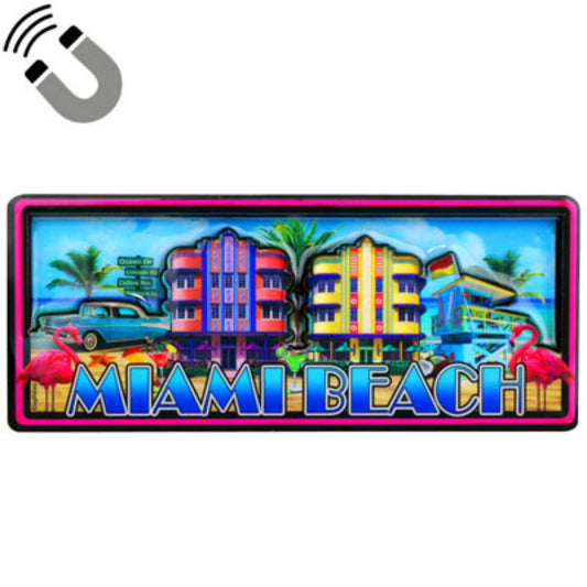 Miami Beach Florida Dual Layer MDF Magnet 2" x 4.5"