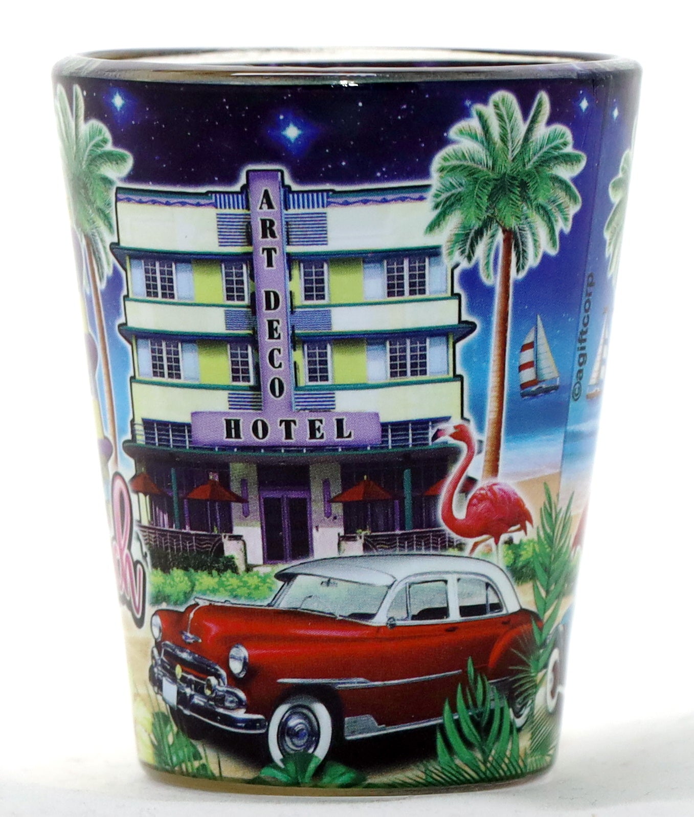 Miami Beach Florida Hotels Night In and Out Shot glass