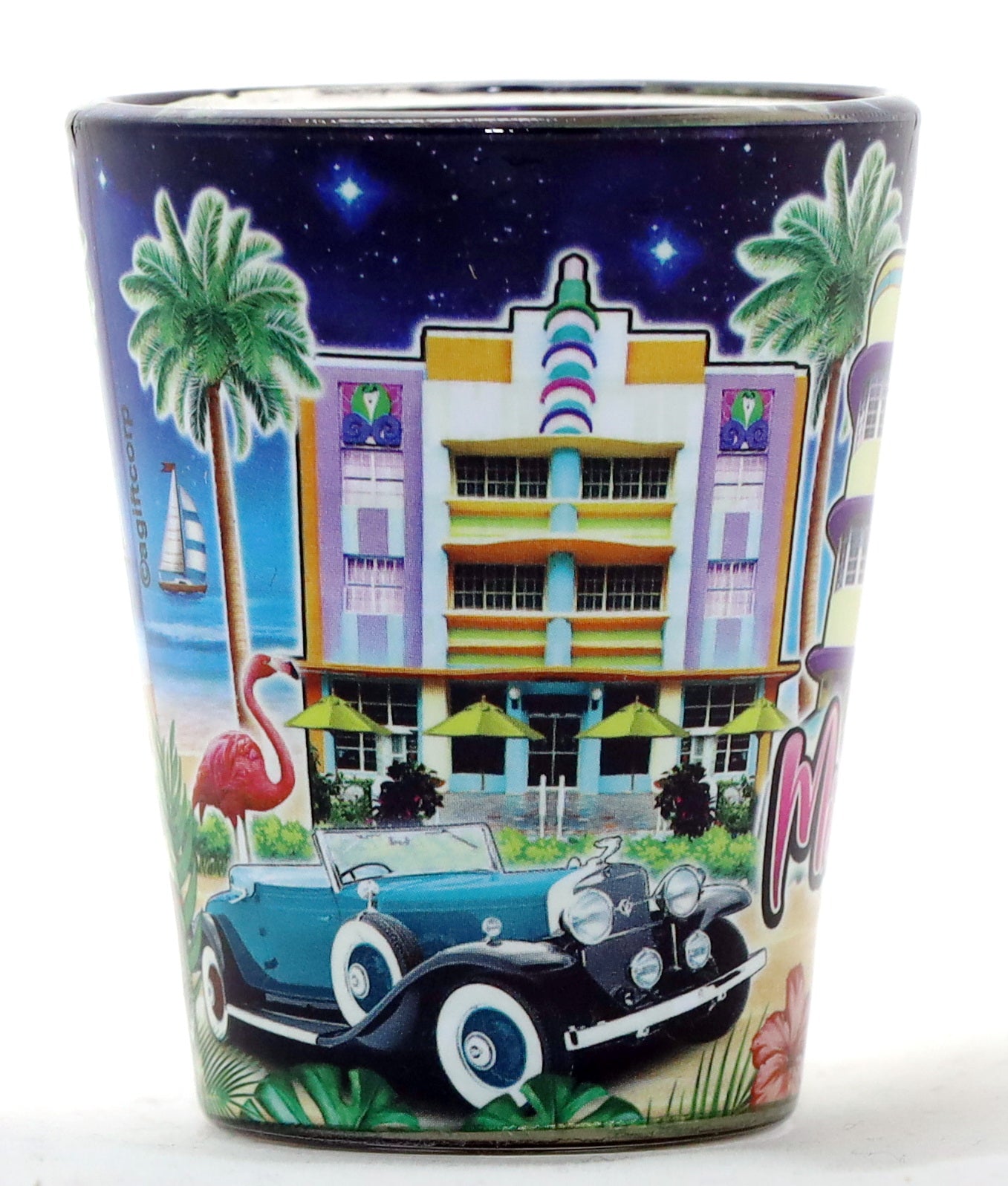 Miami Beach Florida Hotels Night In and Out Shot glass