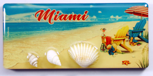 Miami Florida Chair Shell MDF Magnet 4.25" x 2" x 0.25"