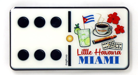 Miami Florida Little Havana Domino Cafe Dual Layer MDF Magnet