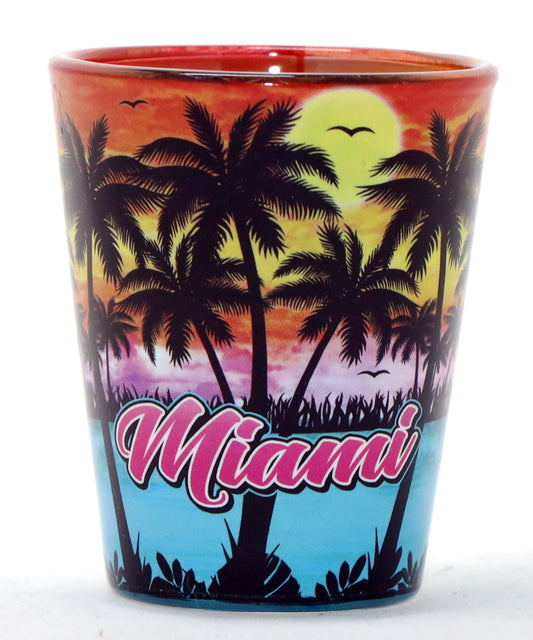 Miami Florida Palm Sunset In and Out Shot glass