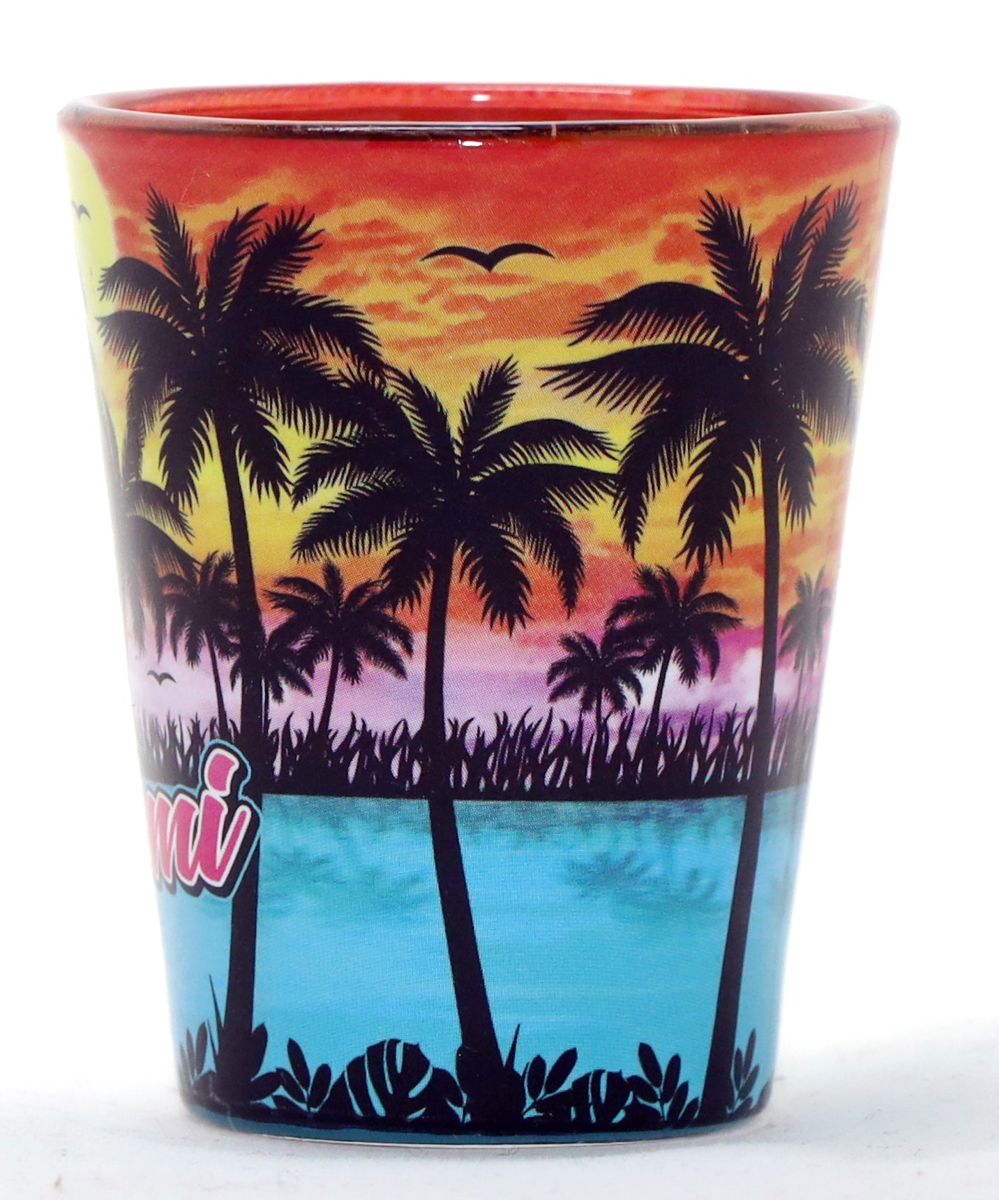 Miami Florida Palm Sunset In and Out Shot glass