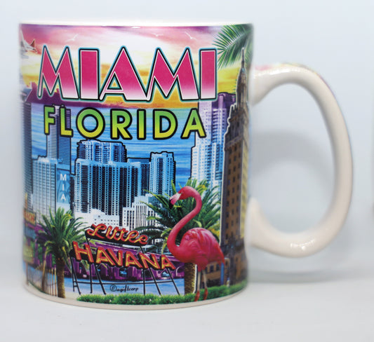 Miami Florida Scene Large Coffee Mug 18oz