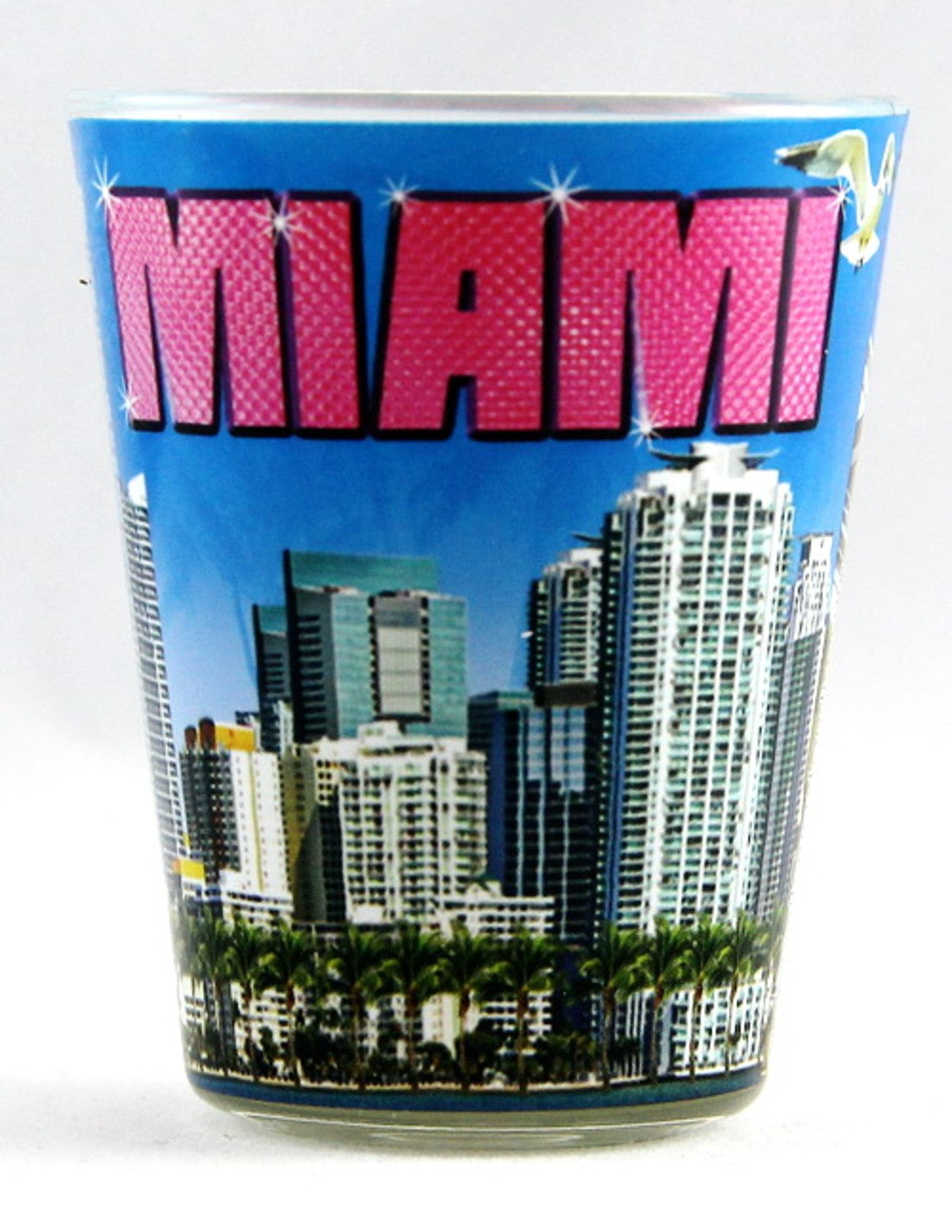 Miami Florida Blue Colorful Collage Shot Glass