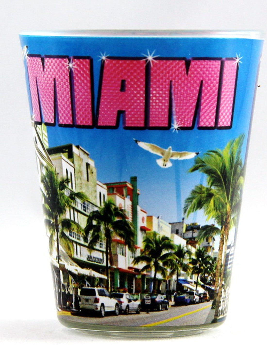 Miami Florida Blue Colorful Collage Shot Glass