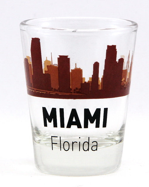 Miami Florida Sunset Skyline Shot Glass
