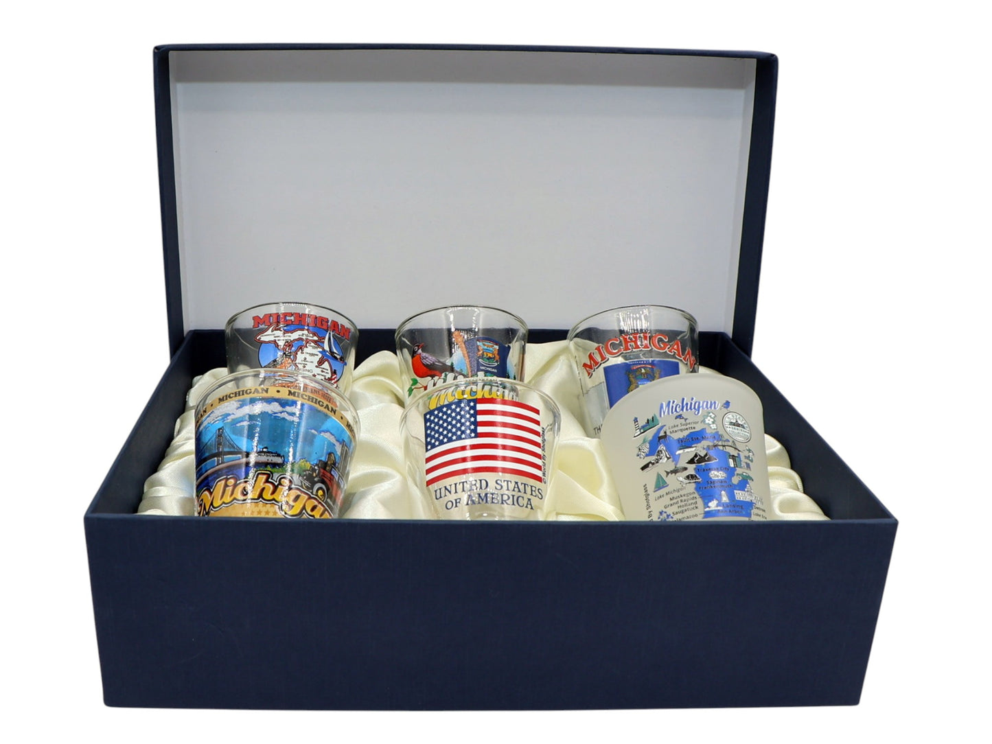 Michigan United States USA Souvenir Boxed Shot Glass Set (Set of 6)