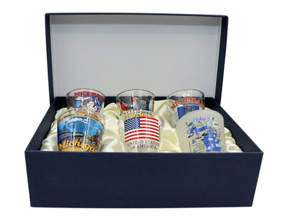 Michigan United States USA Souvenir Boxed Shot Glass Set (Set of 6)