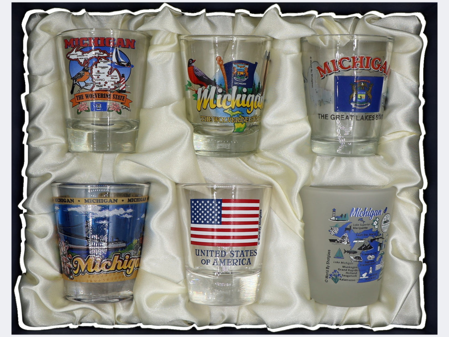 Michigan United States USA Souvenir Boxed Shot Glass Set (Set of 6)