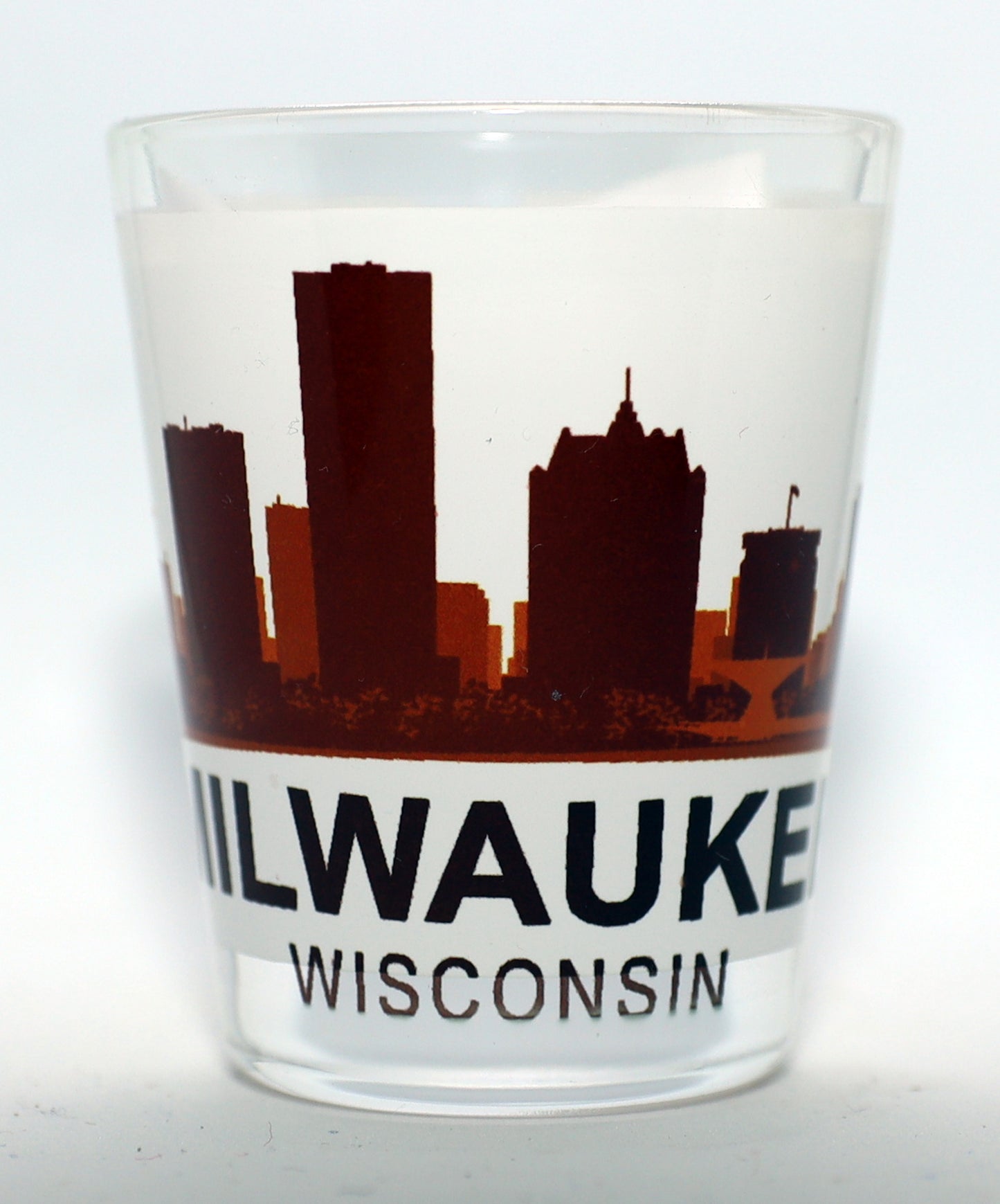 Milwaukee Wisconsin Sunset Skyline Shot Glass