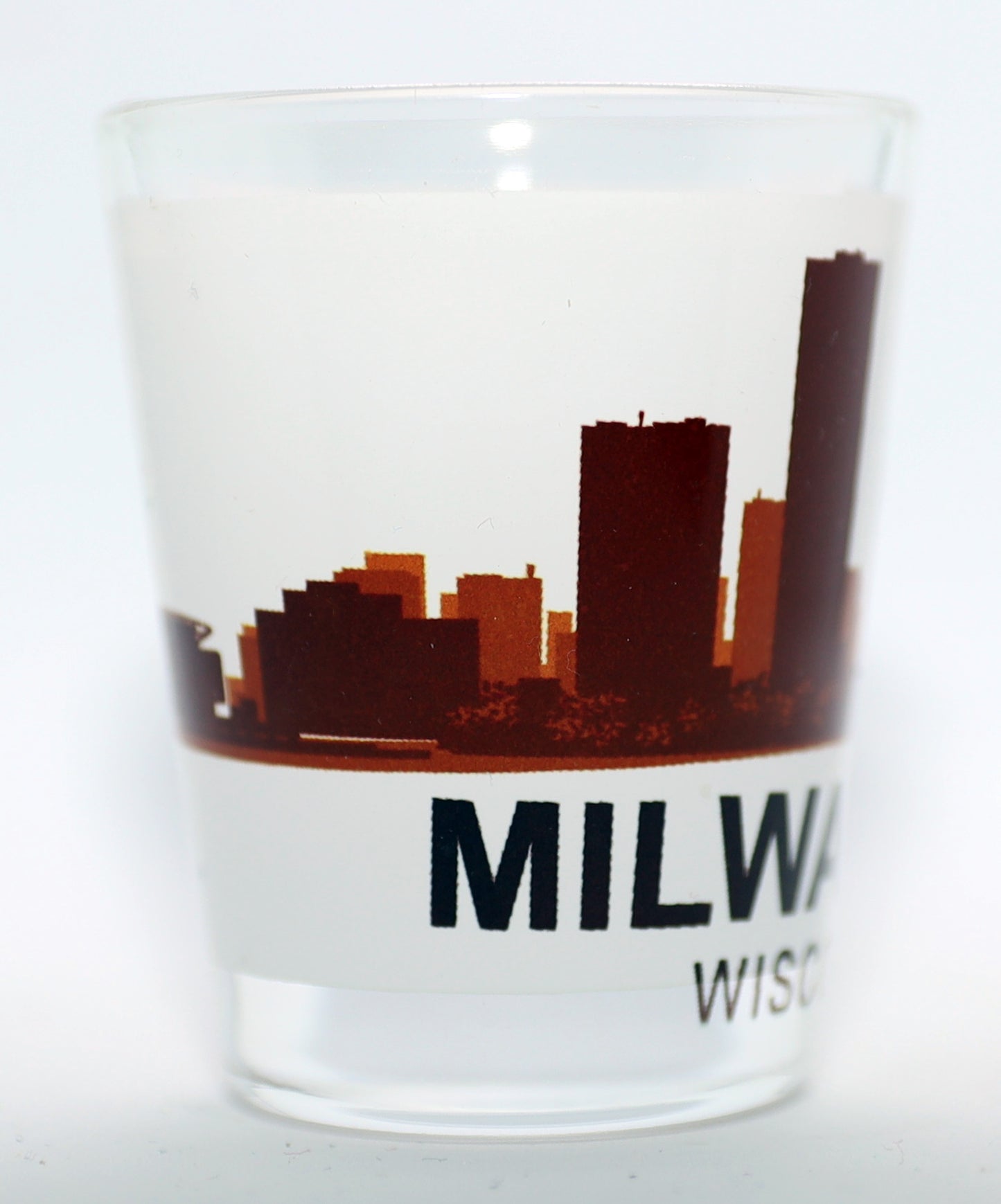 Milwaukee Wisconsin Sunset Skyline Shot Glass