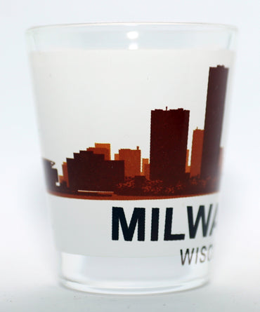 Milwaukee Wisconsin Sunset Skyline Shot Glass