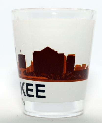 Milwaukee Wisconsin Sunset Skyline Shot Glass
