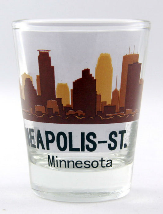 Minneapolis-St. Paul Minnesota Sunset Skyline Shot Glass
