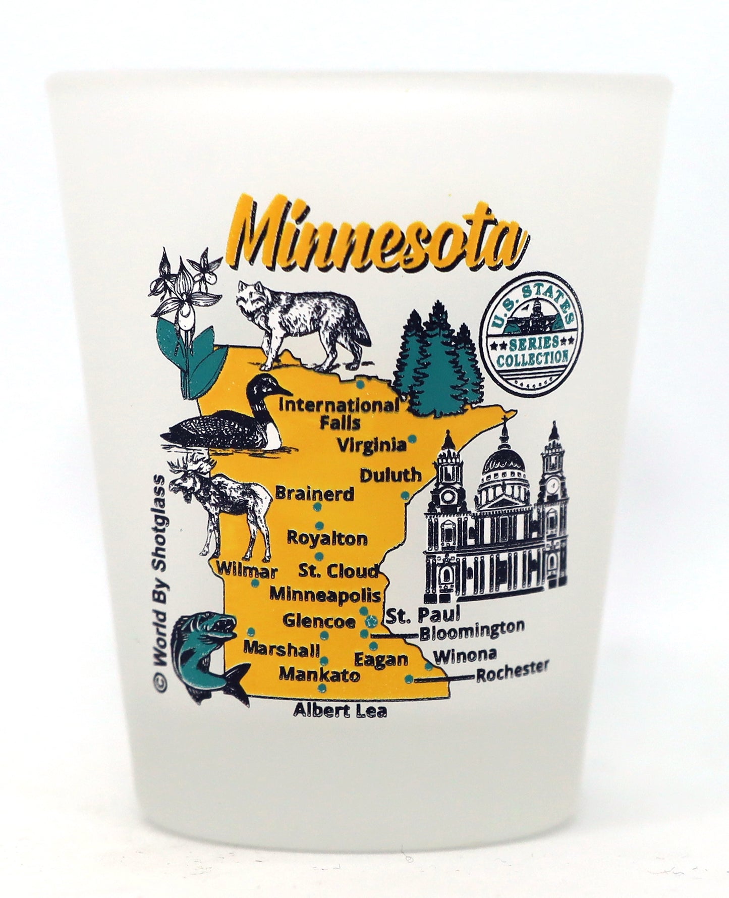 United States USA Midwestern Great Lakes States Souvenir Boxed Shot Glass Set (Set of 6)