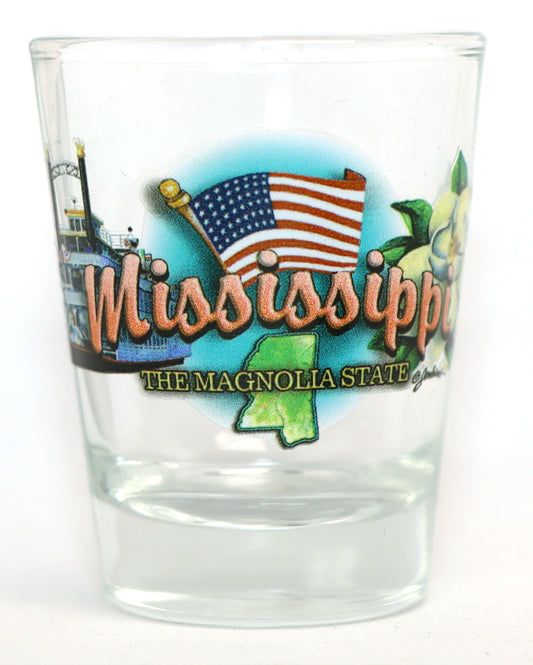 Mississippi Magnolia State USA Flag Shot Glass