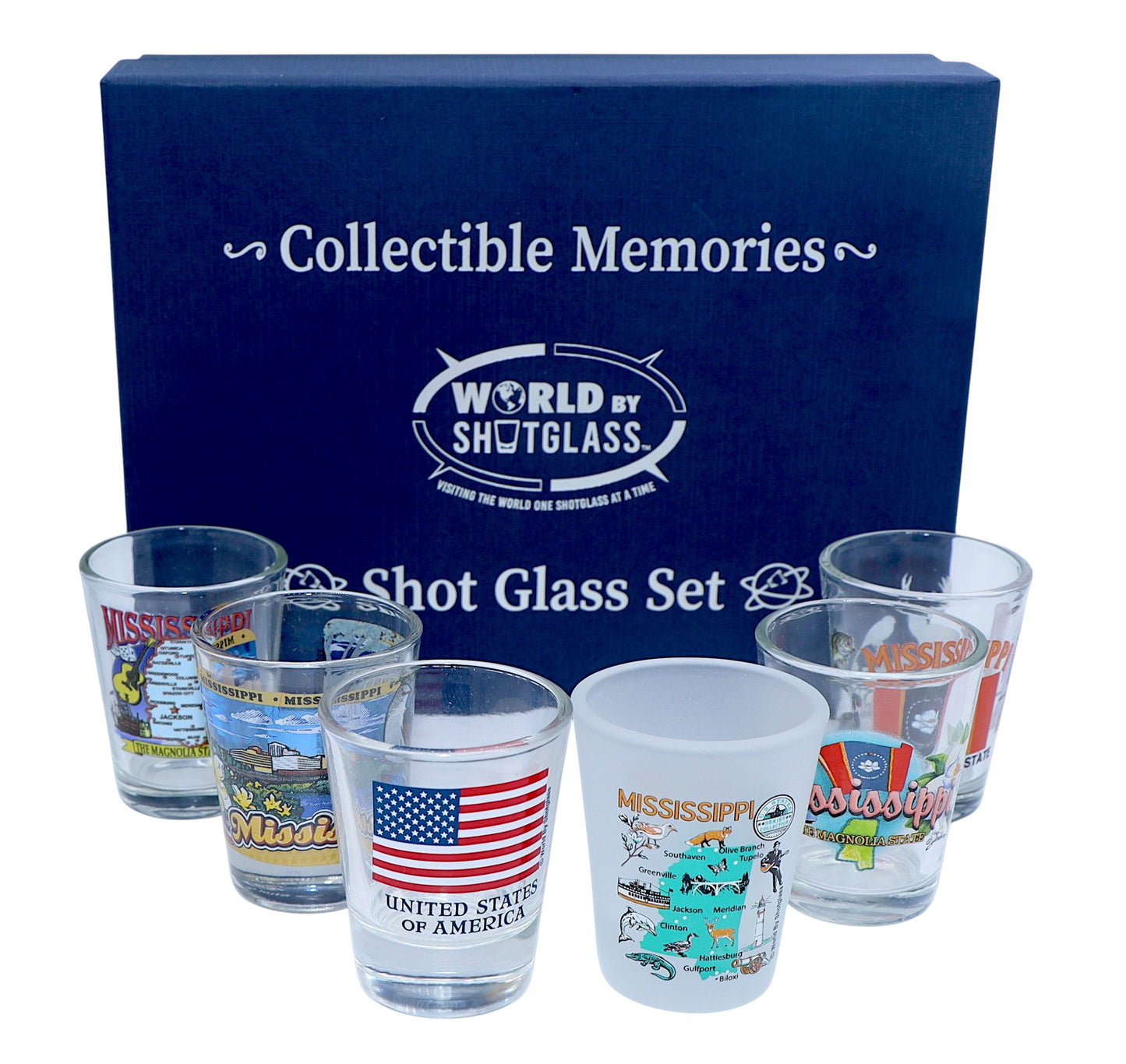 Mississippi United States USA Souvenir Boxed Shot Glass Set (Set of 6)