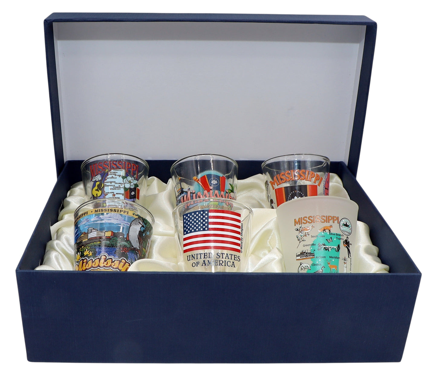 Mississippi United States USA Souvenir Boxed Shot Glass Set (Set of 6)