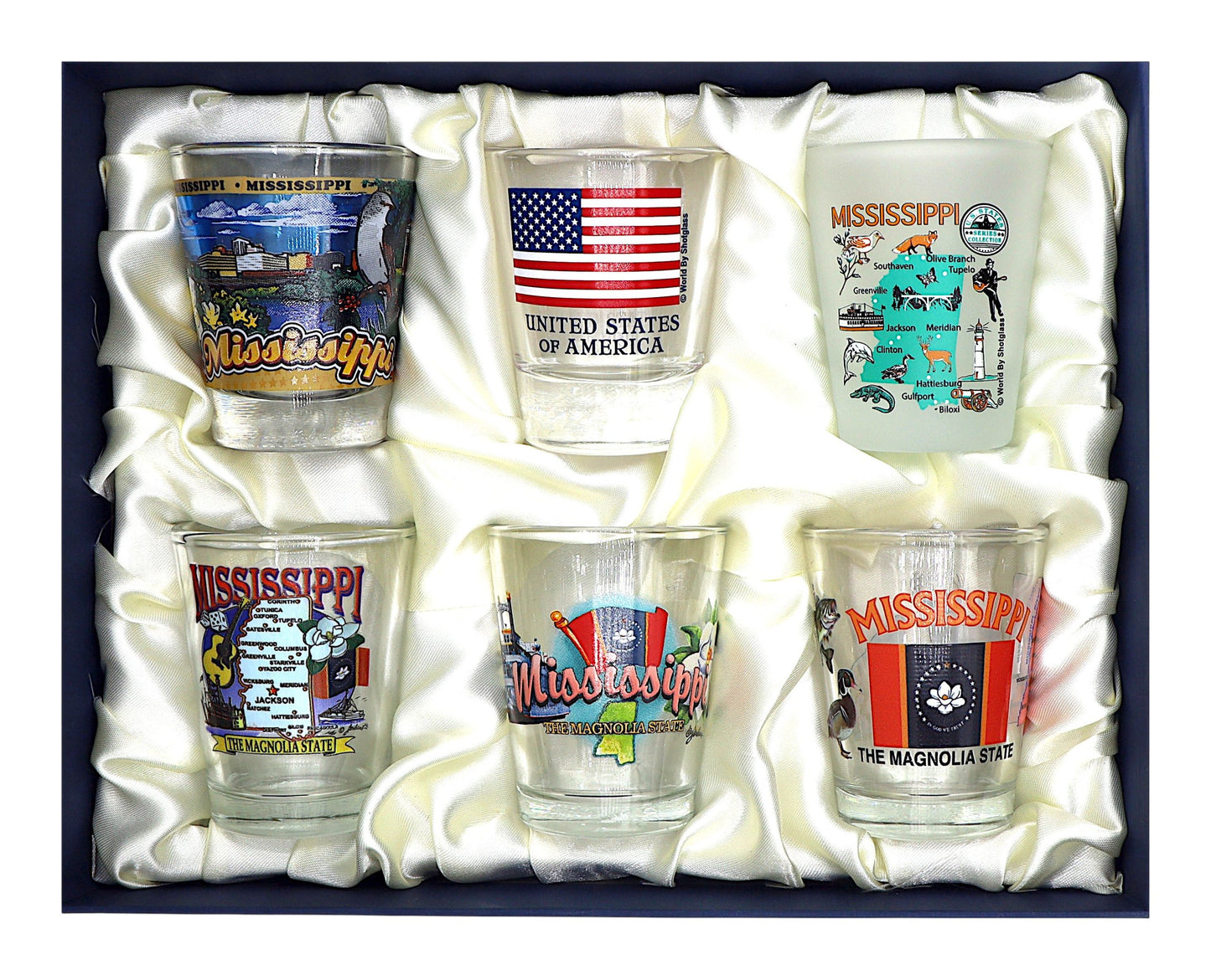 Mississippi United States USA Souvenir Boxed Shot Glass Set (Set of 6)
