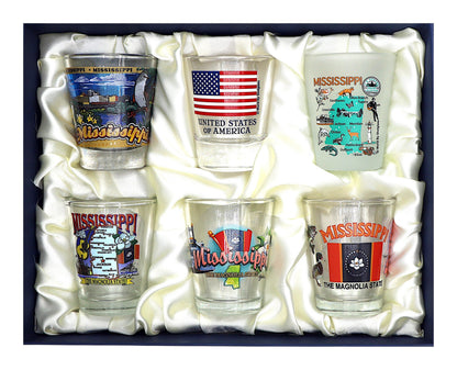 Mississippi United States USA Souvenir Boxed Shot Glass Set (Set of 6)