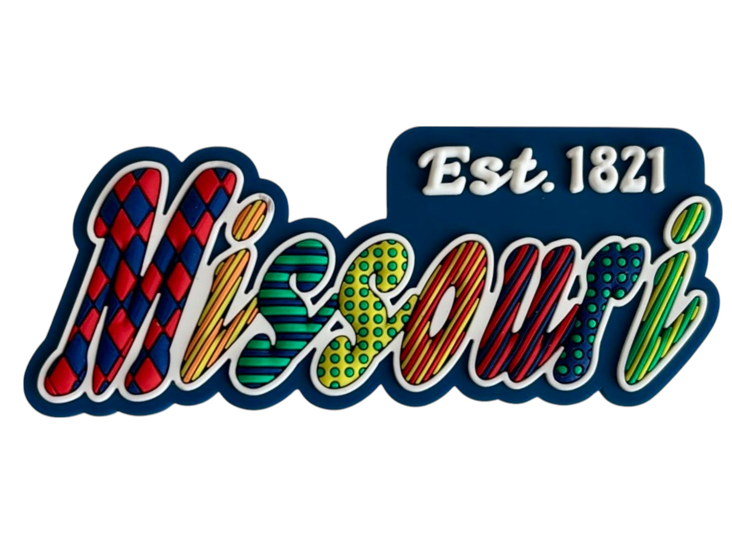 Missouri Festive Multicolor Letters Fridge Designer Magnet 3.25" x 1.25"