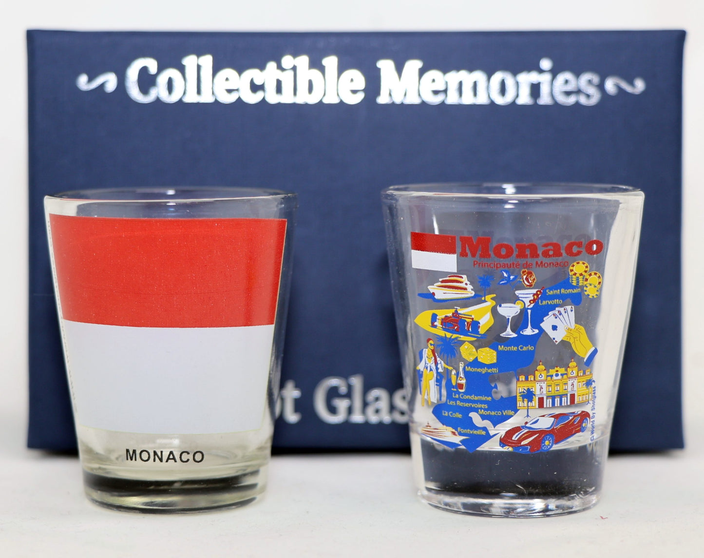 Monaco Souvenir Boxed Shot Glass Set (Set of 2)