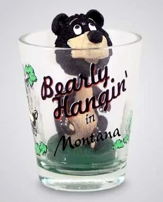 Montana Bear Bobble Head Shot Glass