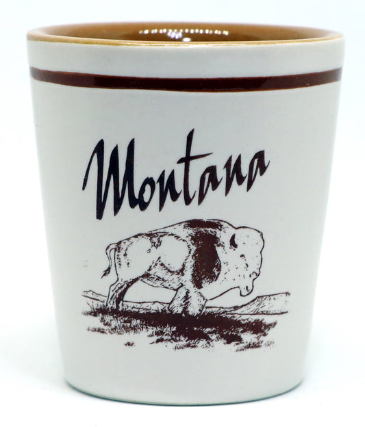 Montana Brown Buffalo Ceramic Shot Glass