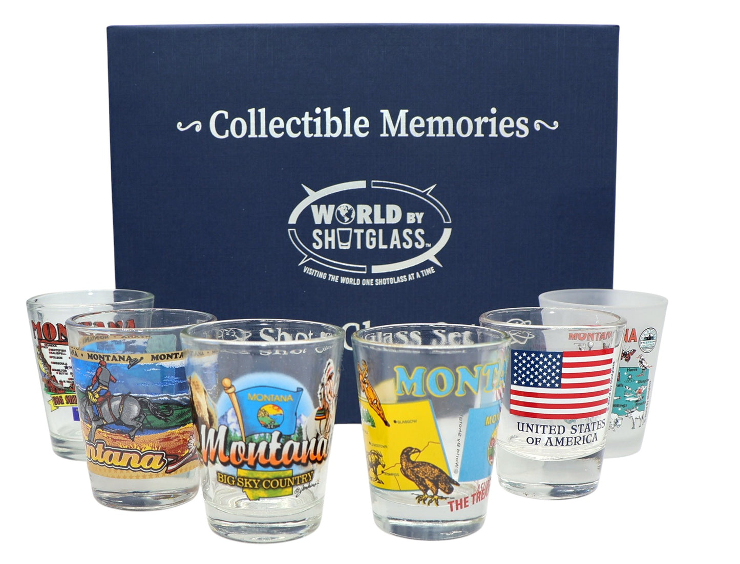 Montana United States USA Souvenir Boxed Shot Glass Set (Set of 6)