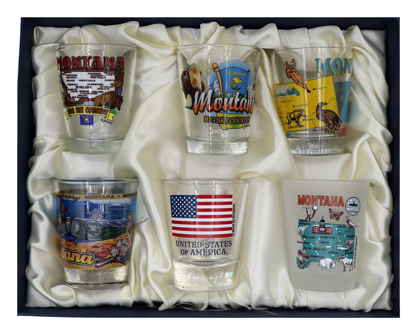 Montana United States USA Souvenir Boxed Shot Glass Set (Set of 6)