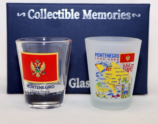 Montenegro Souvenir Boxed Shot Glass Set (Set of 2)