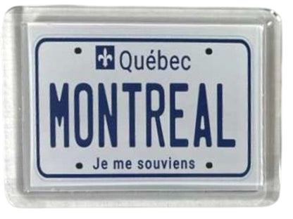 Montreal Quebec Canada License Plate Acrylic Small Fridge Collector's Souvenir Magnet 2.35" X 1.75"