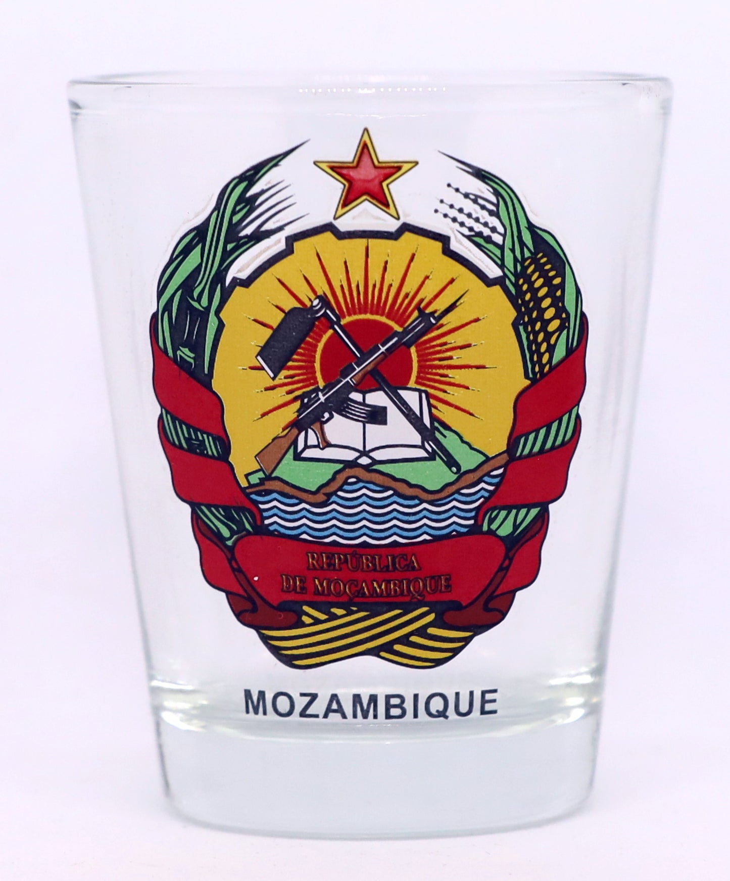 Mozambique Coat Of Arms Shot Glass