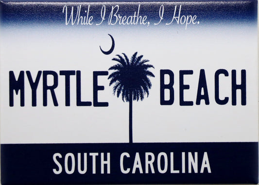 Myrtle Beach South Carolina License Plate Fridge Collector's Souvenir Magnet 2.5" X 3.5"