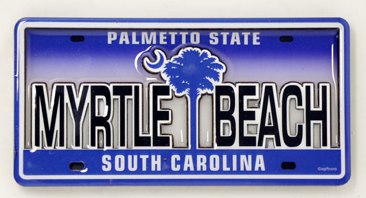 Myrtle Beach South Carolina License Plate Dual Layer MDF Magnet