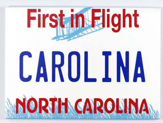 North Carolina License Plate Fridge Collector's Souvenir Magnet 2.5" X 3.5"