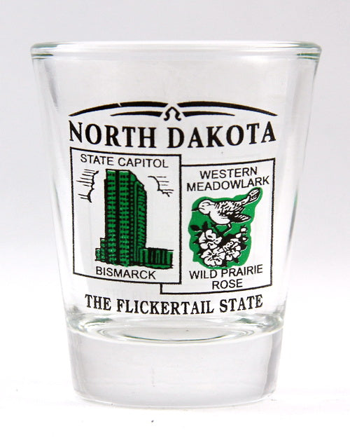North Dakota State Scenery Green New Shot Glass