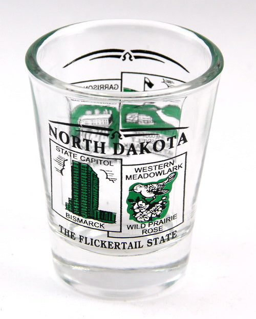 North Dakota State Scenery Green New Shot Glass