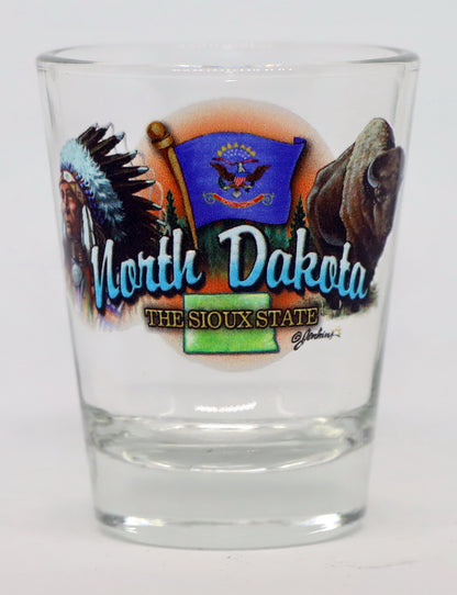 North Dakota United States USA Souvenir Boxed Shot Glass Set (Set of 6)
