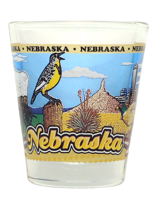 Nebraska State Wraparound Shot Glass