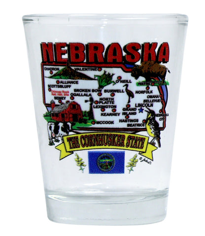 Nebraska United States USA Souvenir Boxed Shot Glass Set (Set of 6)