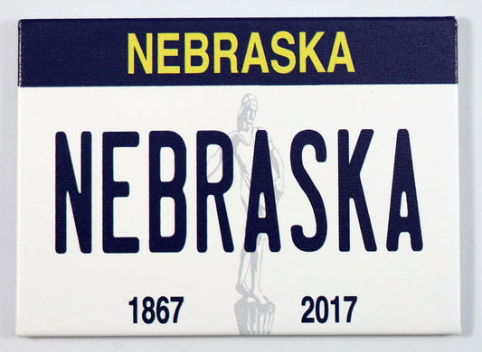 Nebraska License Plate Fridge Collector's Souvenir Magnet 2.5" X 3.5"
