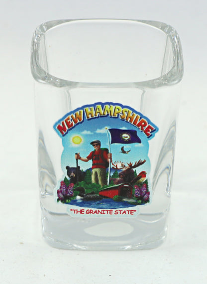 New Hampshire State Montage Square Shot Glass