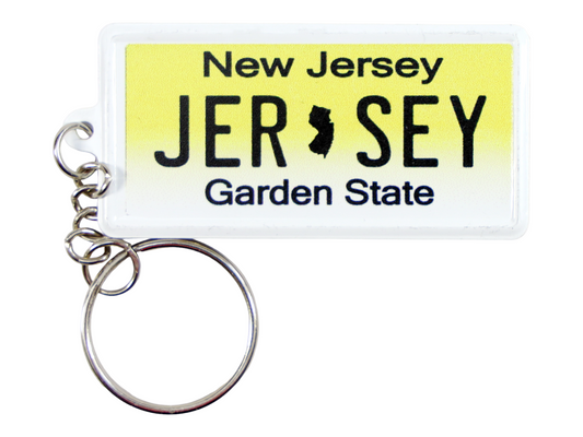 New Jersey License Plate Aluminum Ultra-Slim Rectangular Souvenir Keychain 2.5" X 1.25"x 0.06"