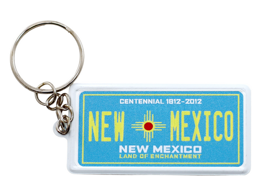 New Mexico License Plate Aluminum Ultra-Slim Rectangular Souvenir Keychain 2.5" X 1.25"x 0.06"