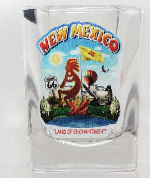 New Mexico State Montage Square Shot Glass