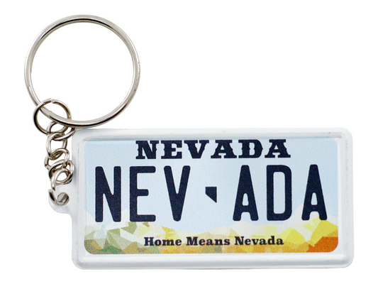 Nevada License Plate Aluminum Ultra-Slim Rectangular Souvenir Keychain 2.5" X 1.25"x 0.06"
